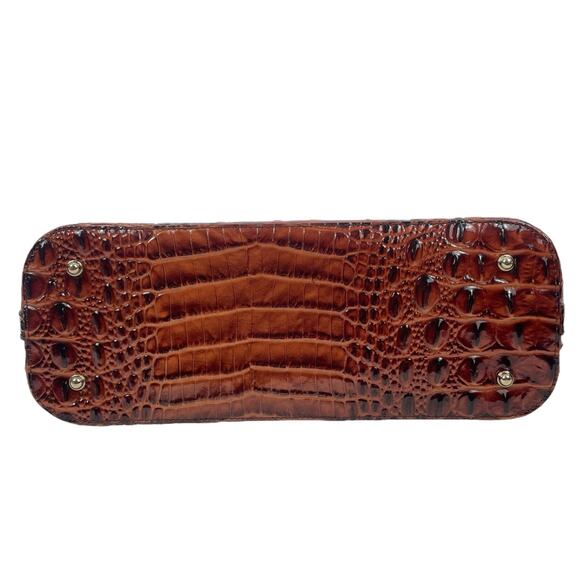 Brahmin Mini Asher Tote Satchel Bag Pecan Melbourne Brown Croc Embossed - Picture 5 of 11